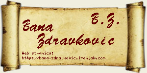 Bana Zdravković vizit kartica